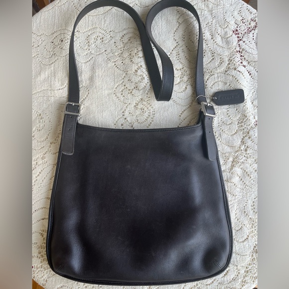 Vintage Coach Legacy Dark Grey Leather Hippie Saddle 9146. Made in Costa Rica. - Picture 1 of 10